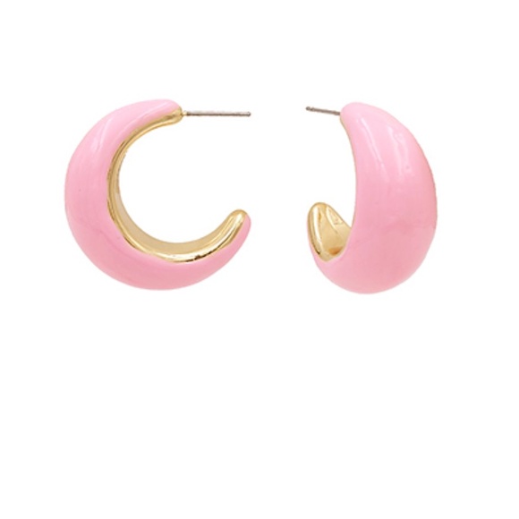 Color Coated Crescent Hoops - Picture 7 of 11